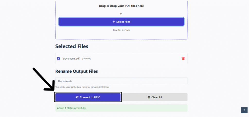 Convert your PDF into HEIC